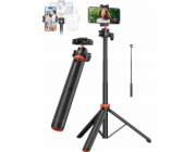 UUrig stativ pro fotoaparát s fotoaparátem telefonu 132 cm 3D hlava + iso noha, integrovaný držák telefonu / Uurig Tp-02