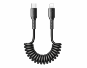 Rychlonabíjecí kabel do auta Joyroom Type-C na Lightning řady Easy-Travel 30W 1,5 m, vinutý (černý)