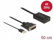 Adapterkabel, DVI + USB-A Stecker > DisplayPort Buchse