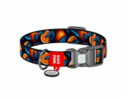 Waudog "Oranges" nylon dog collar with QR code, size M