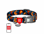 Waudog "Oranges" nylon dog collar with QR code, size XL