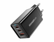 Wall charger, Essager, ECTAC-KSB01-Z, GaN, 2xUSB-C, USB-A, 67W (black)