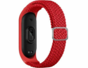 Beline Mi Band 5/6 Textilní pásek červený/ed