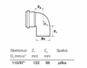 Vnitřní drenážní koleno Wavin, O 110 mm, 87°