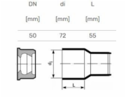 Připojení litinovou trubkou HTplus, O 50 mm