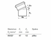 Vnitřní drenážní koleno Wavin, O 50 mm, 22°