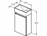 Závěsná koupelnová skříňka Ideal Standard Eurovit, bílá, 21x37x67 cm