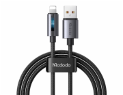 Mcdodo CA-5660 USB-A to Lightning cable with flashing light 1.2m (black)