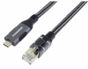 PremiumCord Ethernetový kabel USB-C na LAN RJ45 10/100/1000, 1m