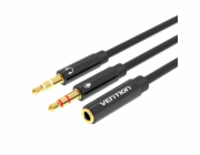 Cable Audio 2x 3.5mm Male to 4-Pole Female 3.5mm Vention BBTBY 0.3m Black