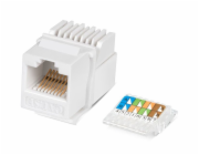 XtendLan Keystone jack RJ45, CAT5e, UTP, zaklapávací, bílý, instalace bez nástrojů