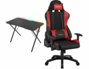 Genesis Holm 200 RGB stůl Black 113 cmx60 cm + Nitro 550 Černo-červený (NFG-0784)