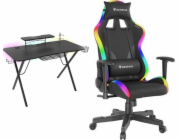 Genesis Holm 300 RGB stůl Black 120 cmx60 cm + Trit 600 RGB černý (NFG-1577)