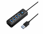 Orico Hub USB to 4x USB 3.0, 5 Gbps, 0.15m (Black)