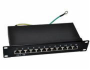 Patch panel 10“ STP Cat5e 12 portů