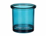 Svícen skleněný Yankee Candle, Modré sklo, výška 7 cm