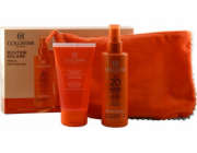 COLLISTAR  SET (ZVLHČUJÍCÍ MLÉKO OPALUJÍCÍ OBLIČEJ A TĚLO SPREJOVÉ MLÉKO SPF 20 + OBNOVUJÍCÍ ZVLHČUJÍCÍ PO SPRCHU-ŠAMPON + KOSMETICKÁ TAŠKA)