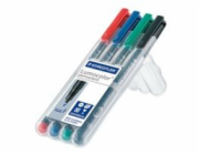 Staedtler Fóliová pera Lumocolor F 0,6mm pouzdro 4 ks. (ST1140)