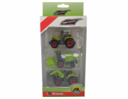 Set zemědělských strojů: traktor, kombajn, traktor s čelním nakladačem 1:64