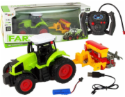 Zemědělský traktor LeanToys s lisem R/C 1:16 zelený