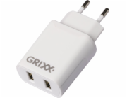 Grixx napájecí adaptér 220V bílý Dual USB A