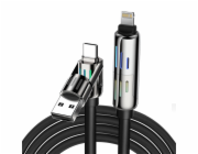 4-in-1 USB-C/USB-A to USB-C/Lightning cable Blitzwolf BW-HDC6 1.2m 240W RGB (black)