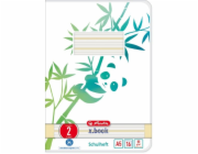 Heft A5 16 Blatt Lineatur 02 GREENline Panda