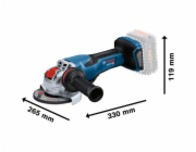 X-LOCK akumulátorová úhlová bruska BITURBO GWX 18V-15 P Profesionální solo