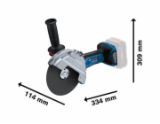  Aku úhlová bruska BITURBO GWS 18V-180 P Professional solo, O 180mm
