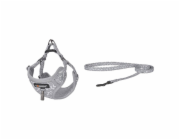 Cat set Dogness harness and leash 1,5m (Light Grey)