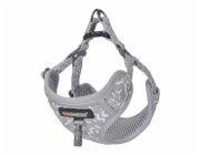 Dogness walking set leash 1,5m+harness for dog (light gray)