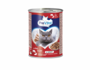 PREVITAL Cat Food with beef and liver in sauce - wet cat food - 415 g