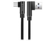 Swissten textilní datový kabel arcade usb / micro usb 1,2 m černý