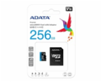 ADATA MicroSDHC karta 256GB UHS-I Class 10, Premier + adaptér