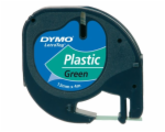 Dymo LetraTag Green Plastic 12 mm x 4 m